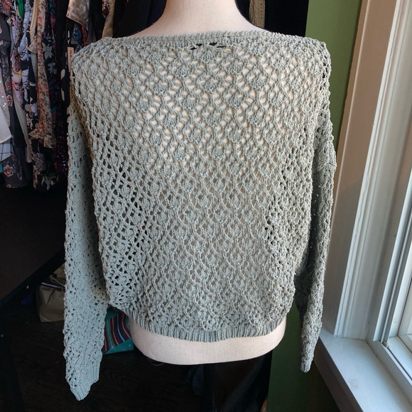 Women's Moon & Madison Sweater XL Blue Open Knit/green - Picture 9 of 11